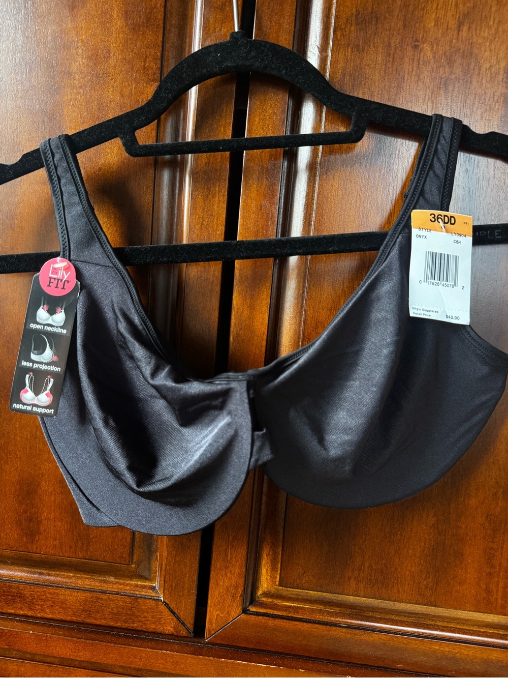 Lilyette Black Smoothing Underwire Bra